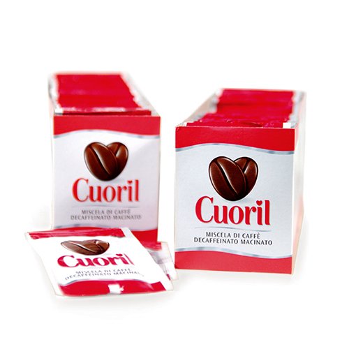 Bustine Miscela Caffè Decaffeinato Macinato Cuoril, Confezione da 80 Dosi